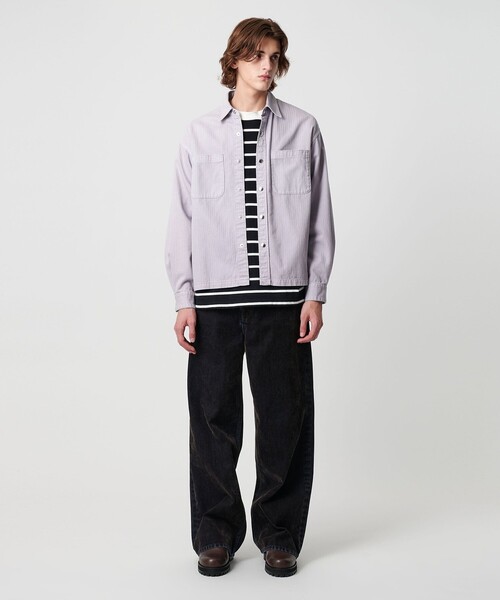 MONKEY TIME（モンキータイム）の「ドビー ヘリンボーン ミリタリー シャツ（シャツ/ブラウス・メンズ・パープル/ブラック・L/M/S/XL）」の17枚目の写真