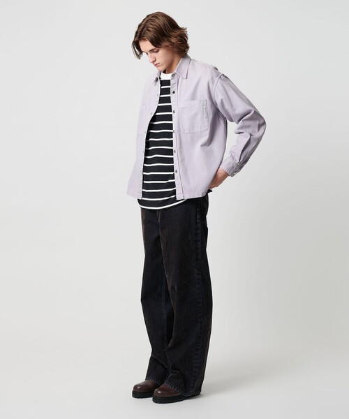 MONKEY TIME（モンキータイム）の「ドビー ヘリンボーン ミリタリー シャツ（シャツ/ブラウス・メンズ・パープル/ブラック・L/M/S/XL）」の16枚目の写真