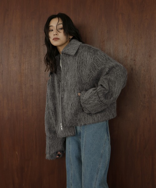 シャギーショートジップブルゾン（ブルゾン）｜hellam（へラム）の