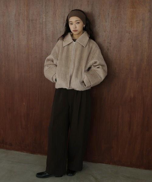 hellam（へラム）の「シャギーショートジップブルゾン（ブルゾン