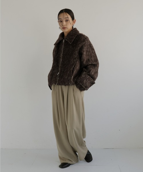 セール】シャギーショートジップブルゾン（ブルゾン）｜hellam（へラム