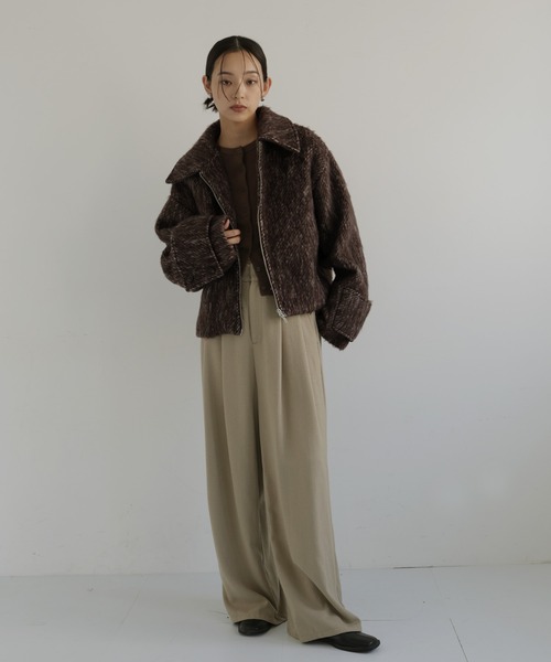 セール】シャギーショートジップブルゾン（ブルゾン）｜hellam（へラム