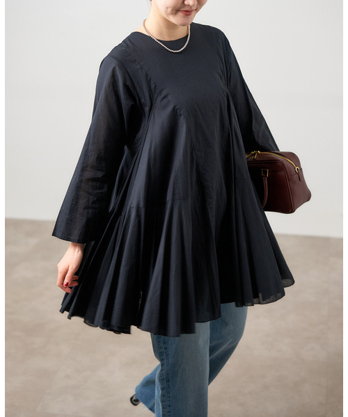 AAYUSHI/アユーシ 別注 ロングスリーブラッフルドレス