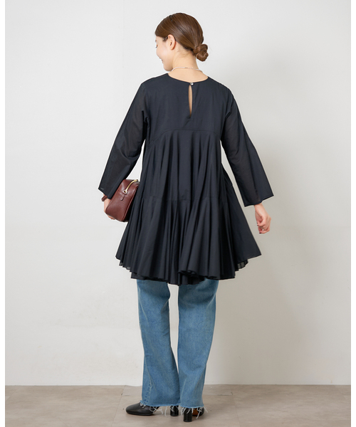 AAYUSHI/アユーシ 別注 ロングスリーブラッフルドレス