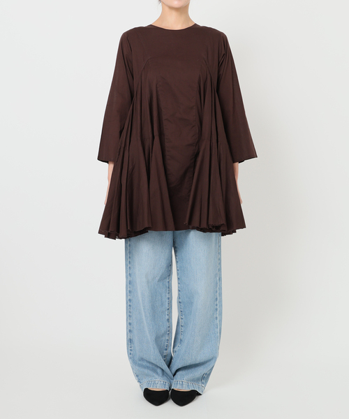 AAYUSHI/アユーシ 別注 ロングスリーブラッフルドレス