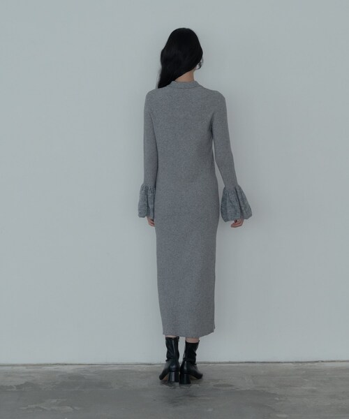 GALLEST（ギャレスト）の「ポロニットワンピース（ワンピース・レディース・グレー系4/ブラック・38/34）」の6枚目の写真