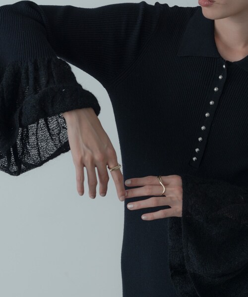 GALLEST（ギャレスト）の「ポロニットワンピース（ワンピース・レディース・グレー系4/ブラック・38/34）」の17枚目の写真