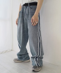 ラインデニムパンツ