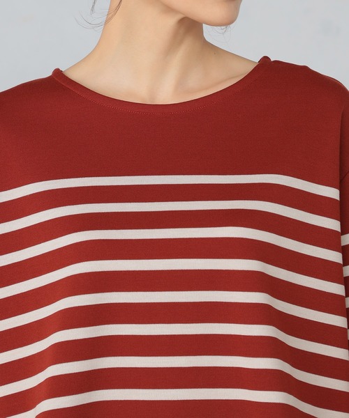 GALLORIA（ギャローリア）の「パネルボーダーTシャツ（Tシャツ/カットソー・レディース・テラコッタ/ネイビー・S/M/L/LL）」の4枚目の写真