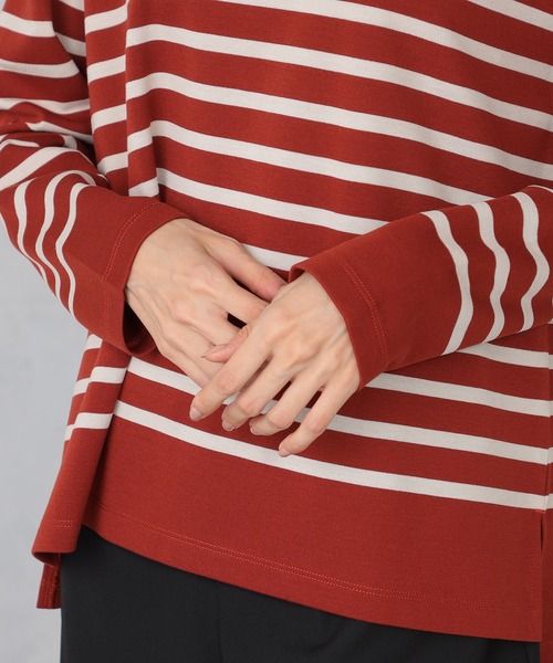 GALLORIA（ギャローリア）の「パネルボーダーTシャツ（Tシャツ/カットソー・レディース・テラコッタ/ネイビー・S/M/L/LL）」の9枚目の写真