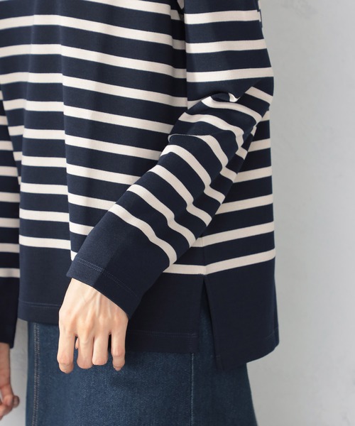 GALLORIA（ギャローリア）の「パネルボーダーTシャツ（Tシャツ/カットソー・レディース・テラコッタ/ネイビー・S/M/L/LL）」の8枚目の写真