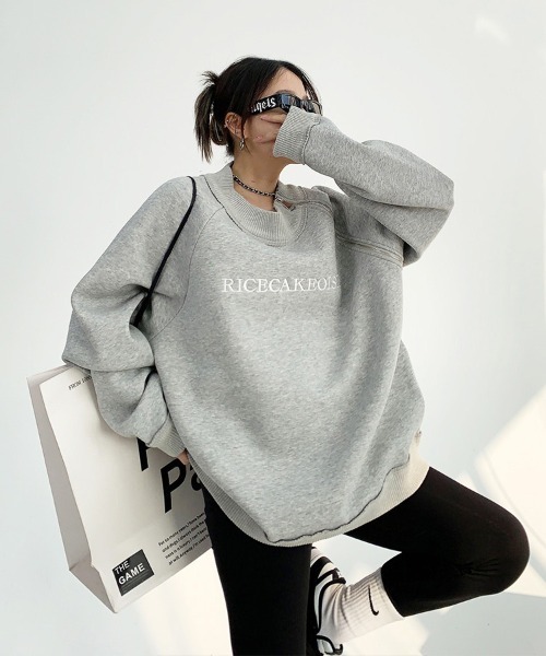 Dalfwin(ダールフィン)の「韓国ファッション RICECAKEアシンメトリージップデザインスウェット(スウェット・レディース・ブラック/グレー・FREE)」の6枚目の写真