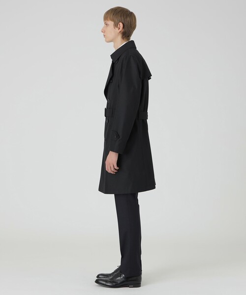BLACK LABEL CRESTBRIDGE（ブラックレーベル・クレストブリッジ）の「マイクロピーチギャバジンダブルトレンチコート（トレンチコート・メンズ・ブラック/ネイビー・M/XL/S/L）」の4枚目の写真