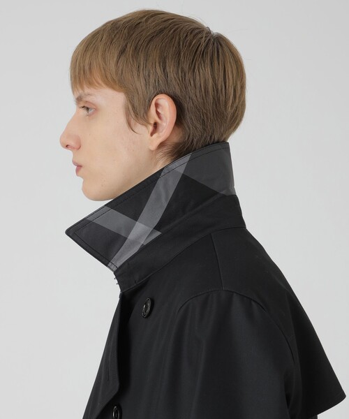 BLACK LABEL CRESTBRIDGE（ブラックレーベル・クレストブリッジ）の「マイクロピーチギャバジンダブルトレンチコート（トレンチコート・メンズ・ブラック/ネイビー・M/XL/S/L）」の6枚目の写真