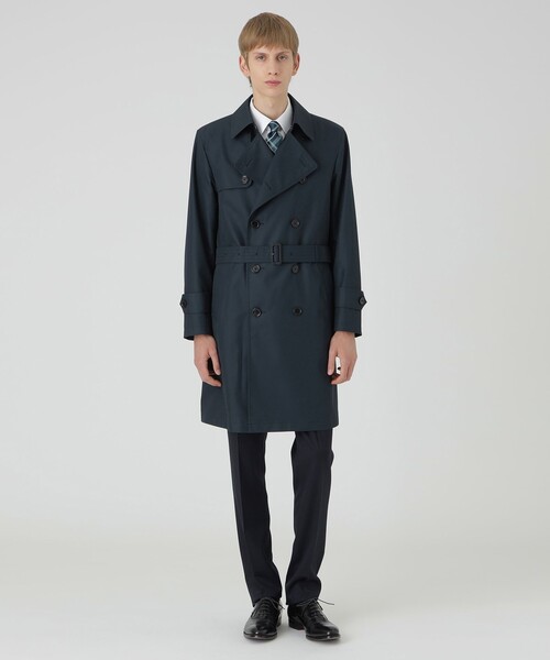 BLACK LABEL CRESTBRIDGE（ブラックレーベル・クレストブリッジ）の「マイクロピーチギャバジンダブルトレンチコート（トレンチコート・メンズ・ブラック/ネイビー・M/XL/S/L）」の13枚目の写真