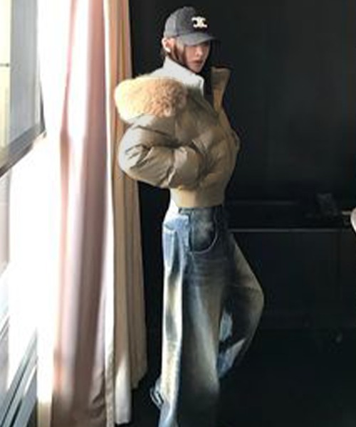 Songe(ソンジュ)の「フェイクファーフード付き中綿ブルゾン(ブルゾン・レディース・ブラック/カーキ/ホワイト/ネイビー・M/L)」の19枚目の写真