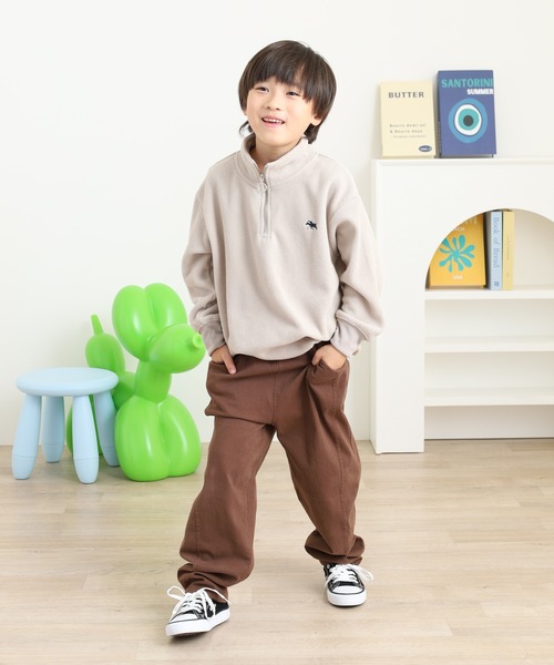 POLOCHAMPS（ポロチャンプス）の「POLOCHAMPS ハーフジップ フリーストレーナー KIDS（スウェット・キッズ・グレイッシュベージュ/ブラック/ネイビー/チャコール・130/140/150/160/110/120）」の8枚目の写真