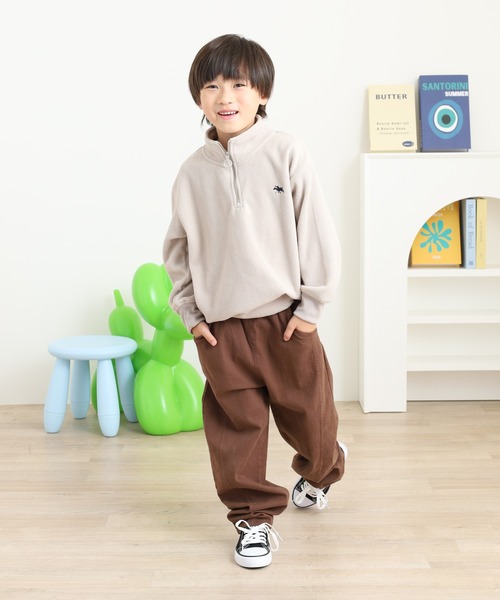 POLOCHAMPS（ポロチャンプス）の「POLOCHAMPS ハーフジップ フリーストレーナー KIDS（スウェット・キッズ・グレイッシュベージュ/ブラック/ネイビー/チャコール・130/140/150/160/110/120）」の9枚目の写真