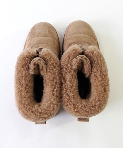 Minnetonka（ミネトンカ）の「【MINNETONKA/ミネトンカ】  25M04 厚底フロントジップボアブーツ（ブーツ・レディース・アッシュグレー/ブラック/ブラウン・6/7/8/9）」の6枚目の写真