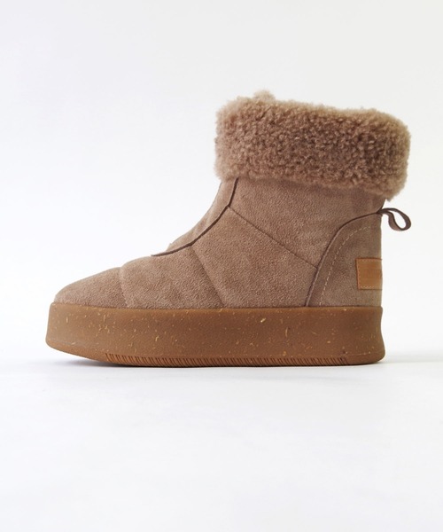 Minnetonka（ミネトンカ）の「【MINNETONKA/ミネトンカ】  25M04 厚底フロントジップボアブーツ（ブーツ・レディース・アッシュグレー/ブラック/ブラウン・6/7/8/9）」の7枚目の写真