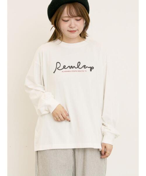 ommo ホワイト 長袖シャツ ロゴ刺繍 Samansa Mos2｜ロゴ刺繍アソートロングTシャツ | Rakuten Fashion(楽天