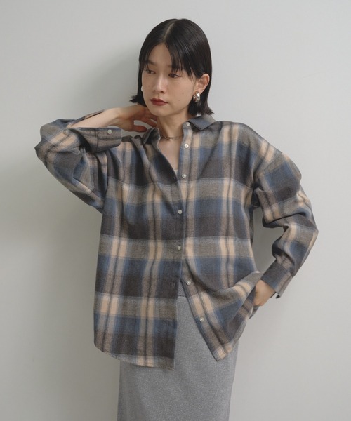 Shelly island(シェリーアイランド)の「チェックオーバーシャツ(シャツ/ブラウス・レディース・ホワイト/ブラウン/ブルー・FREE)」の21枚目の写真