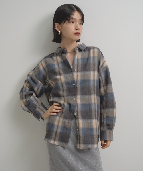 Shelly island（シェリーアイランド）の「チェックオーバーシャツ（シャツ/ブラウス・レディース・ホワイト/ブラウン/ブルー・FREE）」の20枚目の写真