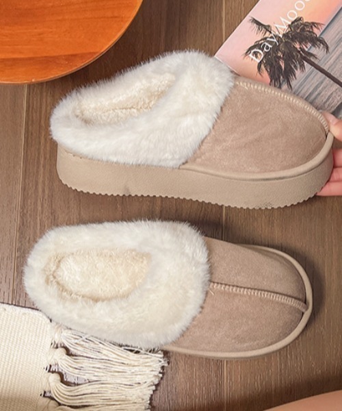 セール】もこもこボアムートンスリッポンシューズ（スリッポン