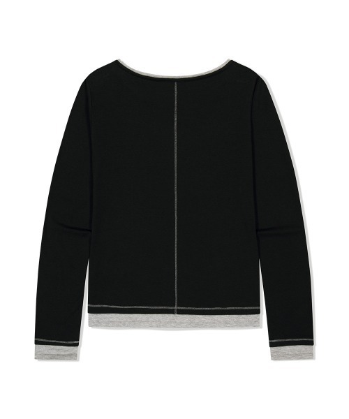 MAHAGRID(マハグリッド)の「『mahagrid/マハグリッド』 TRUTH LAYERED LONG SLEEVE TEE/レイヤードオフショルダー 長袖Tシャツ(Tシャツ/カットソー・レディース・チャコールグレー/アイボリー/ブラック・FREE)」の16枚目の写真