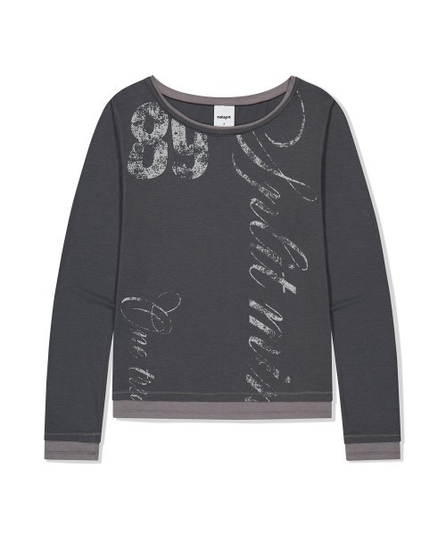 MAHAGRID(マハグリッド)の「『mahagrid/マハグリッド』 TRUTH LAYERED LONG SLEEVE TEE/レイヤードオフショルダー 長袖Tシャツ(Tシャツ/カットソー・レディース・チャコールグレー/アイボリー/ブラック・FREE)」の20枚目の写真