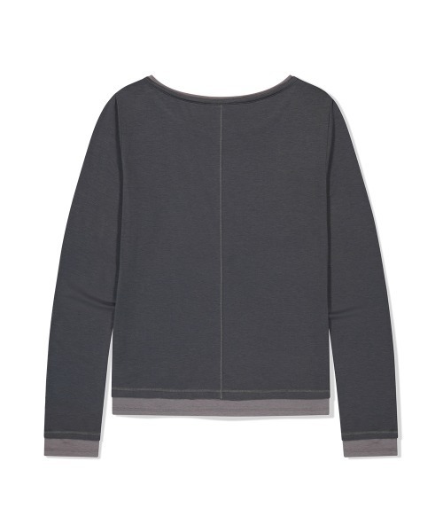MAHAGRID(マハグリッド)の「『mahagrid/マハグリッド』 TRUTH LAYERED LONG SLEEVE TEE/レイヤードオフショルダー 長袖Tシャツ(Tシャツ/カットソー・レディース・チャコールグレー/アイボリー/ブラック・FREE)」の21枚目の写真