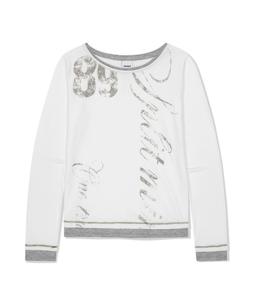 MAHAGRID(マハグリッド)の「『mahagrid/マハグリッド』 TRUTH LAYERED LONG SLEEVE TEE/レイヤードオフショルダー 長袖Tシャツ(Tシャツ/カットソー・レディース・チャコールグレー/アイボリー/ブラック・FREE)」の10枚目の写真