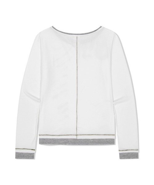 MAHAGRID(マハグリッド)の「『mahagrid/マハグリッド』 TRUTH LAYERED LONG SLEEVE TEE/レイヤードオフショルダー 長袖Tシャツ(Tシャツ/カットソー・レディース・チャコールグレー/アイボリー/ブラック・FREE)」の11枚目の写真