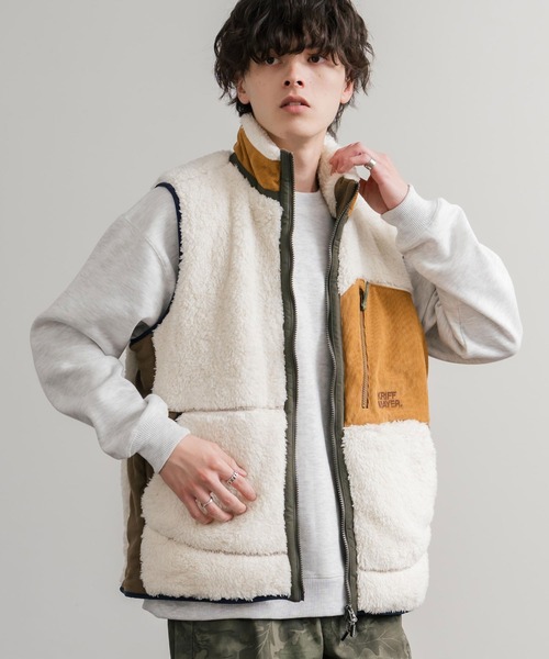 KRIFF MAYER クリフメイヤー スタンドネック配色切替シャギー