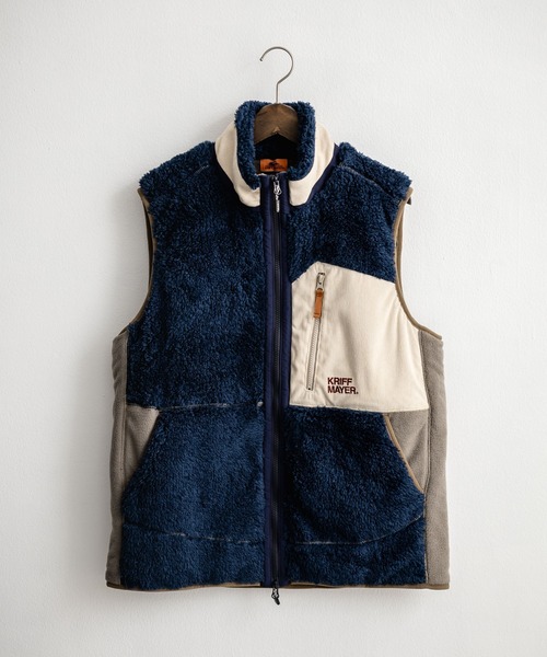 KRIFF MAYER（クリフメイヤー）の「KRIFF MAYER クリフメイヤー スタンドネック配色切替シャギーボアベスト 2514402（ベスト・メンズ・グリーン/マルチ/グレー/ブラック/ナチュラル/ネイビー/ブラウン・XL/L/M）」の16枚目の写真