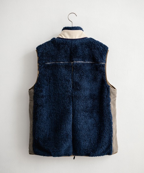 KRIFF MAYER（クリフメイヤー）の「KRIFF MAYER クリフメイヤー スタンドネック配色切替シャギーボアベスト 2514402（ベスト・メンズ・グリーン/マルチ/グレー/ブラック/ナチュラル/ネイビー/ブラウン・XL/L/M）」の17枚目の写真