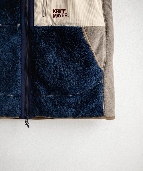 KRIFF MAYER（クリフメイヤー）の「KRIFF MAYER クリフメイヤー スタンドネック配色切替シャギーボアベスト 2514402（ベスト・メンズ・グリーン/マルチ/グレー/ブラック/ナチュラル/ネイビー/ブラウン・XL/L/M）」の20枚目の写真