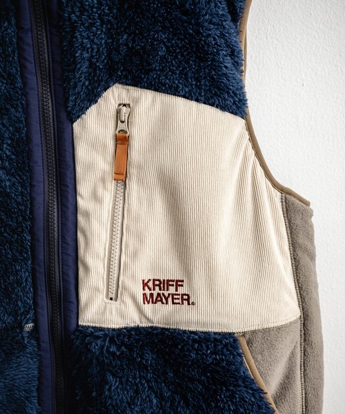 KRIFF MAYER（クリフメイヤー）の「KRIFF MAYER クリフメイヤー スタンドネック配色切替シャギーボアベスト 2514402（ベスト・メンズ・グリーン/マルチ/グレー/ブラック/ナチュラル/ネイビー/ブラウン・XL/L/M）」の21枚目の写真