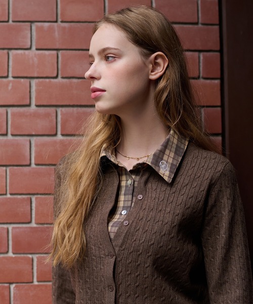 layered knit cardigan / レイヤードニットカーディガン（カーディガン