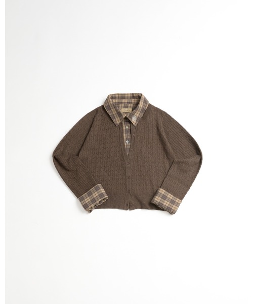 layered knit cardigan / レイヤードニットカーディガン（カーディガン