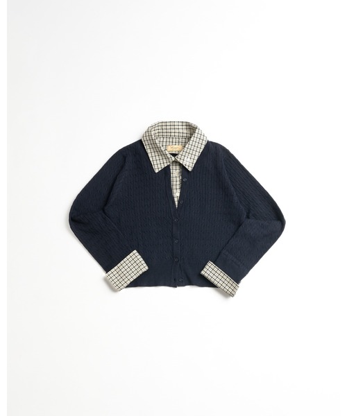 layered knit cardigan / レイヤードニットカーディガン（カーディガン