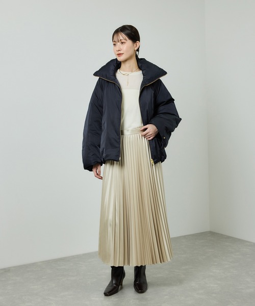 ROPE'（ロペ）の「ハイネックジップショート丈ダウンコート/イージーケア（ダウンジャケット/コート・レディース・ブラック/ネイビー・FREE）」の5枚目の写真