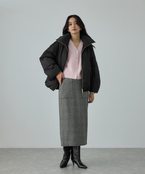 セール】ハイネックジップショート丈ダウンコート/イージーケア