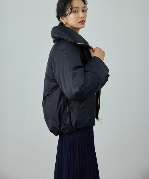 ハイネックジップショート丈ダウンコート/イージーケア（ダウン