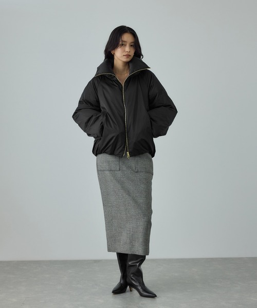 ハイネックジップショート丈ダウンコート/イージーケア（ダウン