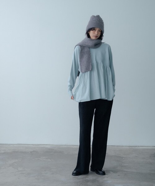 GALLEST（ギャレスト）の「【再入荷】ペプラムハイネックニット（ニット/セーター・レディース・ブラック/サックスブルー/ホワイト系9/グレー系その他7・34/38）」の5枚目の写真