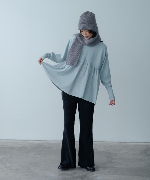 GALLEST（ギャレスト）の「【再入荷】ペプラムハイネックニット（ニット/セーター・レディース・ブラック/サックスブルー/ホワイト系9/グレー系その他7・34/38）」の6枚目の写真