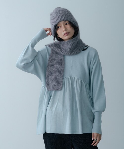 GALLEST（ギャレスト）の「【再入荷】ペプラムハイネックニット（ニット/セーター・レディース・ブラック/サックスブルー/ホワイト系9/グレー系その他7・34/38）」の7枚目の写真