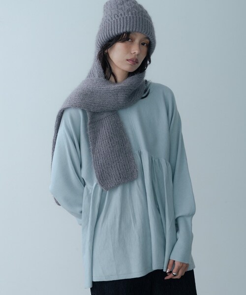 GALLEST（ギャレスト）の「【再入荷】ペプラムハイネックニット（ニット/セーター・レディース・ブラック/サックスブルー/ホワイト系9/グレー系その他7・34/38）」の8枚目の写真