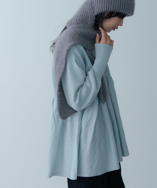 GALLEST（ギャレスト）の「【再入荷】ペプラムハイネックニット（ニット/セーター・レディース・ブラック/サックスブルー/ホワイト系9/グレー系その他7・34/38）」の9枚目の写真